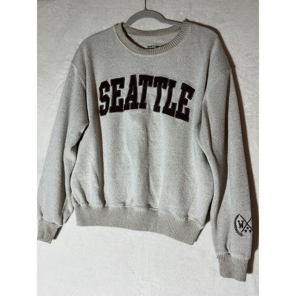 Vintage Seattle Crew Neck New York Popular Pullover Sweater Size Large soft